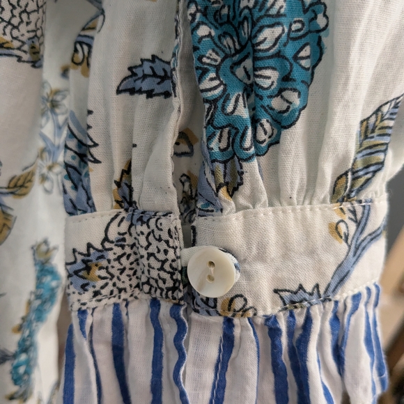 Random Acts of Creativity Cotton Ruffle Botanical Blouse S - Picture 5 of 7